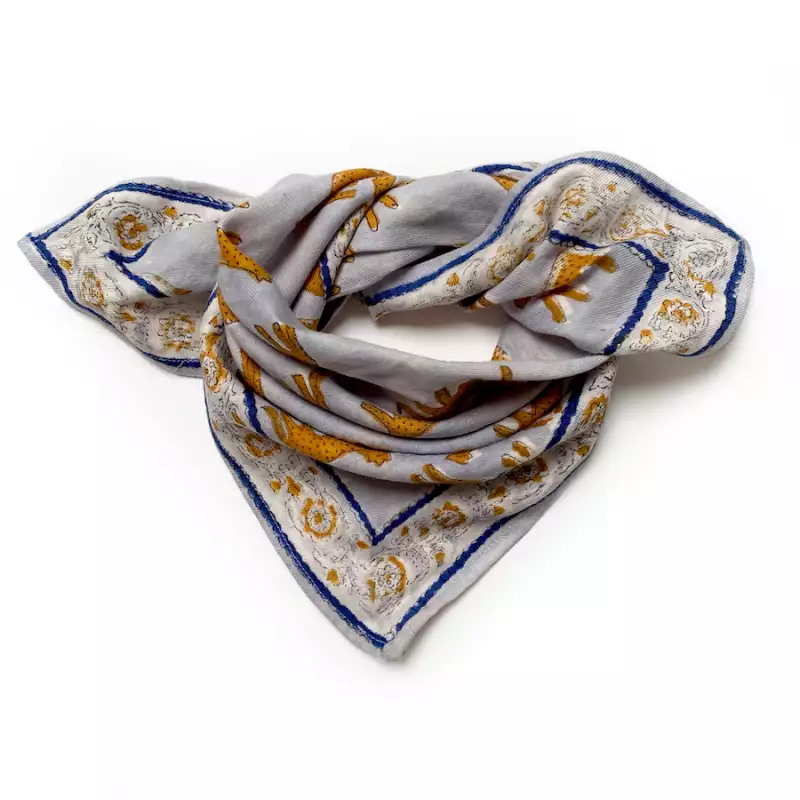 Foulard Petit Modèle Manika Bengale Ciel