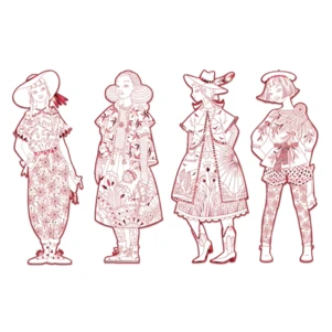 Les demoiselles - coloriage