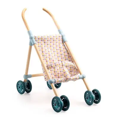 Poussette en bois bébé