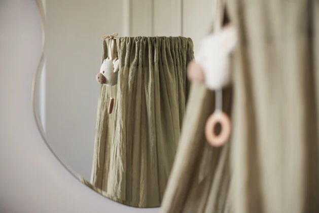 Ciel de lit vintage 155cm Olive green
