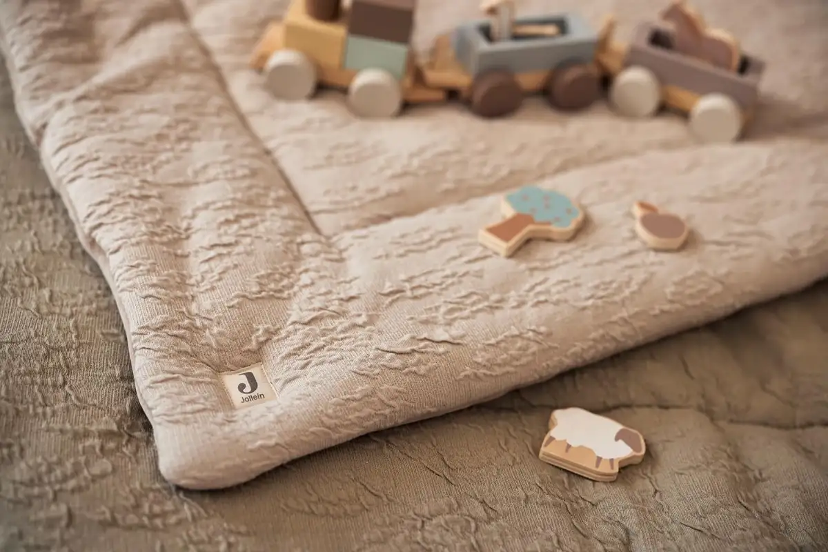 Tapis de parc 100x100 Soft waves nougat